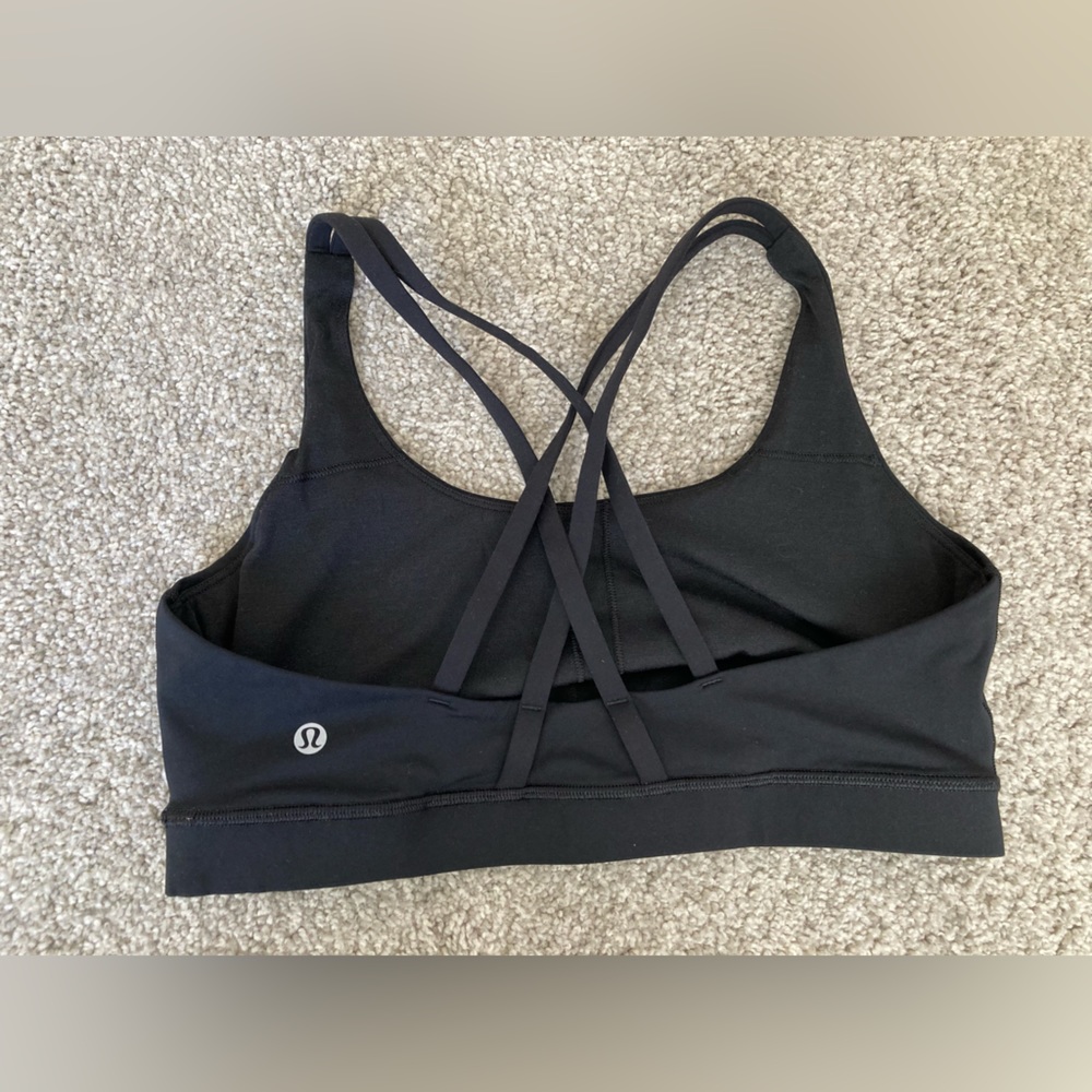 Size 10 women’s “Energy” black Lululemon athletic sports bra